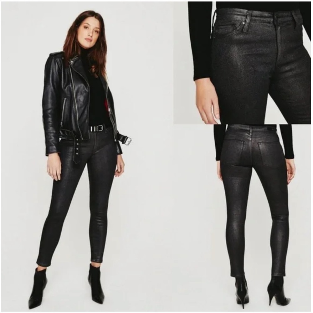 NWT AG Adriano Goldschmied Farrah Skinny Ankle Pants Luminous Gunmetal Size 26